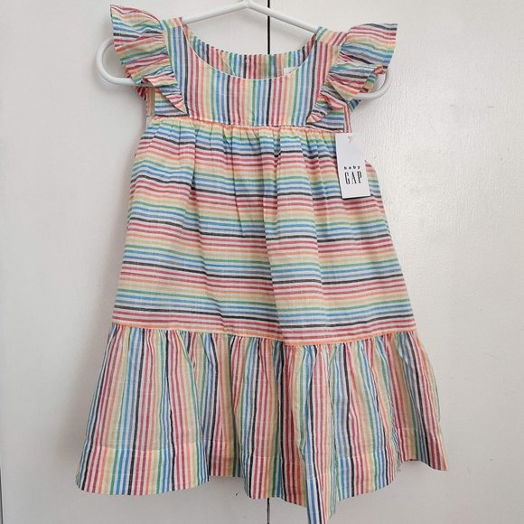 NWT GAP KIDS Rainbow Stripe Dress - Picture 3 of 9